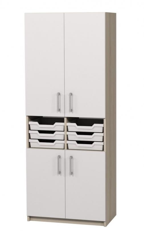 Шафа напівзакрита з пластиковими лотками АНШАР ГРУП (7706), 702х405х2115 мм.